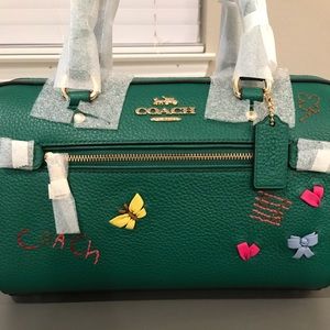 COACH ROWAN SATCHEL WITH DIARY EMBROIDERY